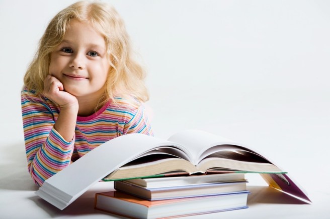 child with book